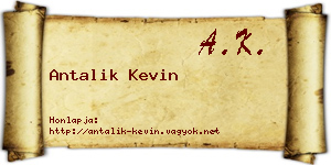 Antalik Kevin névjegykártya